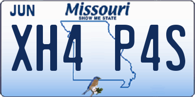 MO license plate XH4P4S