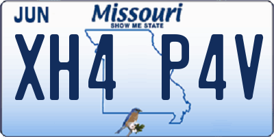MO license plate XH4P4V