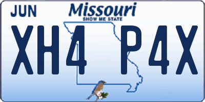 MO license plate XH4P4X