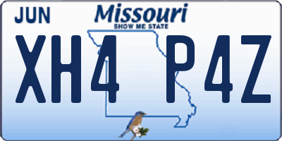 MO license plate XH4P4Z