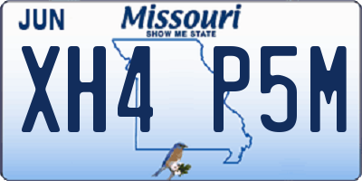 MO license plate XH4P5M