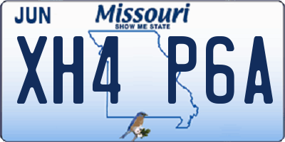 MO license plate XH4P6A
