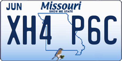 MO license plate XH4P6C