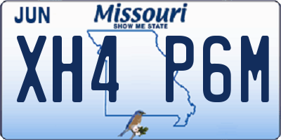 MO license plate XH4P6M