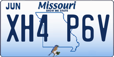 MO license plate XH4P6V