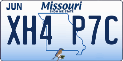 MO license plate XH4P7C