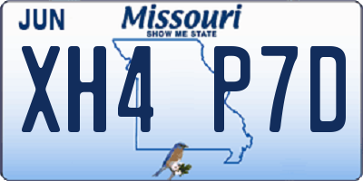 MO license plate XH4P7D