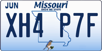 MO license plate XH4P7F