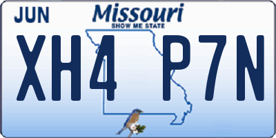 MO license plate XH4P7N