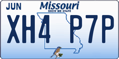 MO license plate XH4P7P