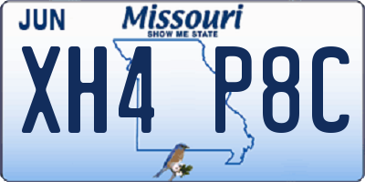 MO license plate XH4P8C