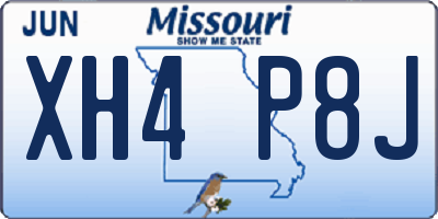 MO license plate XH4P8J
