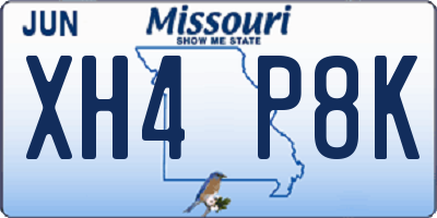 MO license plate XH4P8K
