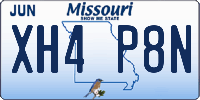 MO license plate XH4P8N