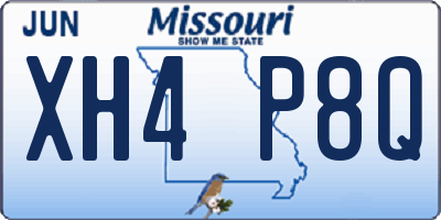 MO license plate XH4P8Q
