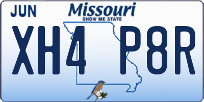 MO license plate XH4P8R