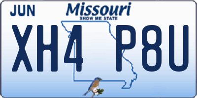MO license plate XH4P8U