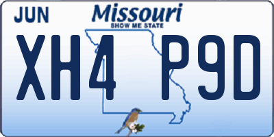 MO license plate XH4P9D