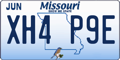 MO license plate XH4P9E