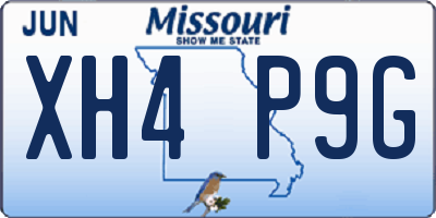 MO license plate XH4P9G