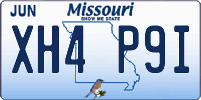 MO license plate XH4P9I