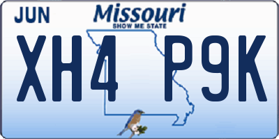 MO license plate XH4P9K