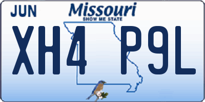 MO license plate XH4P9L