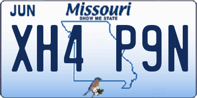 MO license plate XH4P9N
