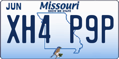 MO license plate XH4P9P