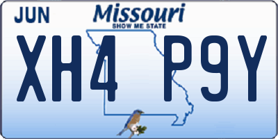 MO license plate XH4P9Y