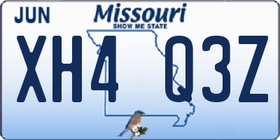 MO license plate XH4Q3Z