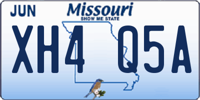 MO license plate XH4Q5A