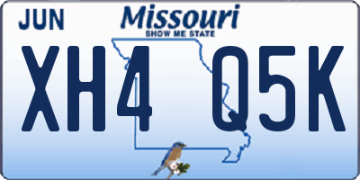 MO license plate XH4Q5K