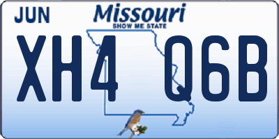 MO license plate XH4Q6B