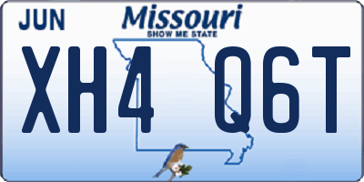 MO license plate XH4Q6T