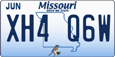 MO license plate XH4Q6W