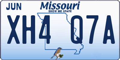 MO license plate XH4Q7A