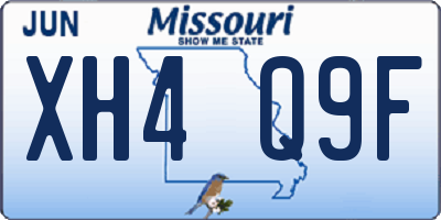 MO license plate XH4Q9F