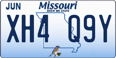 MO license plate XH4Q9Y