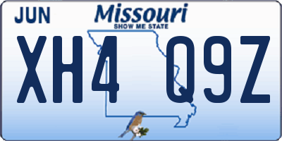 MO license plate XH4Q9Z