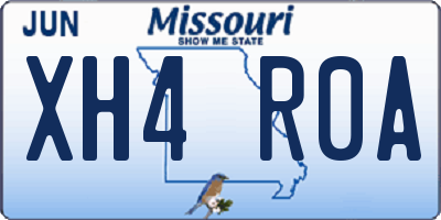 MO license plate XH4R0A
