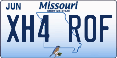 MO license plate XH4R0F