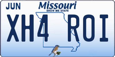 MO license plate XH4R0I