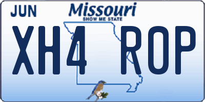 MO license plate XH4R0P