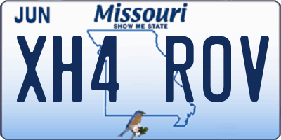 MO license plate XH4R0V