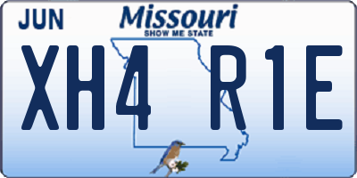 MO license plate XH4R1E