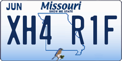 MO license plate XH4R1F