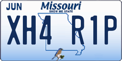 MO license plate XH4R1P