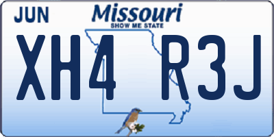 MO license plate XH4R3J