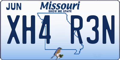 MO license plate XH4R3N